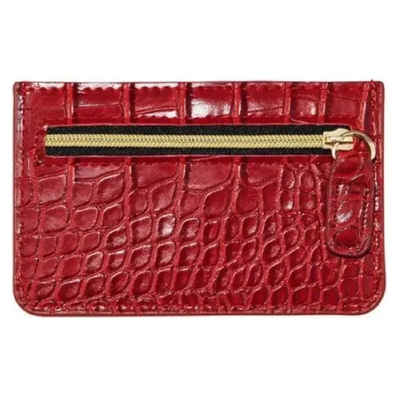 B-Low The Belt | Chic Red Vegan Textured Leather Croc Slim Card Case - Picture 12 of 13